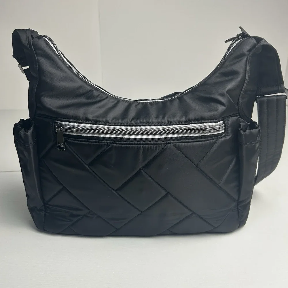 Lug Camper SE Black Quilted Crossbody Shoulder Bag Travel Zipper Organizer